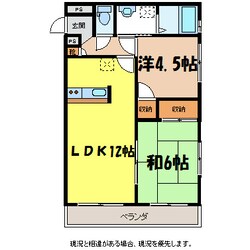 北殿駅 徒歩30分 4階の物件間取画像